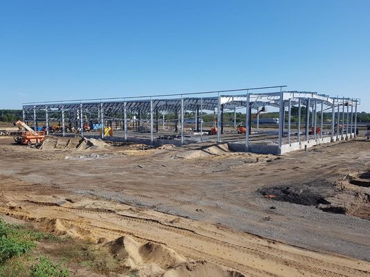 Edifícios de metal galvanizado Oficina Estrutura de aço Certificado ISO