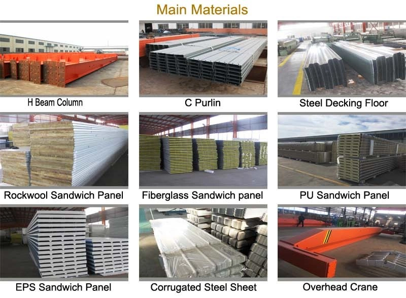 Construção de estruturas modernas de aço Construção de armazéns industriais de aço galvanizado 1