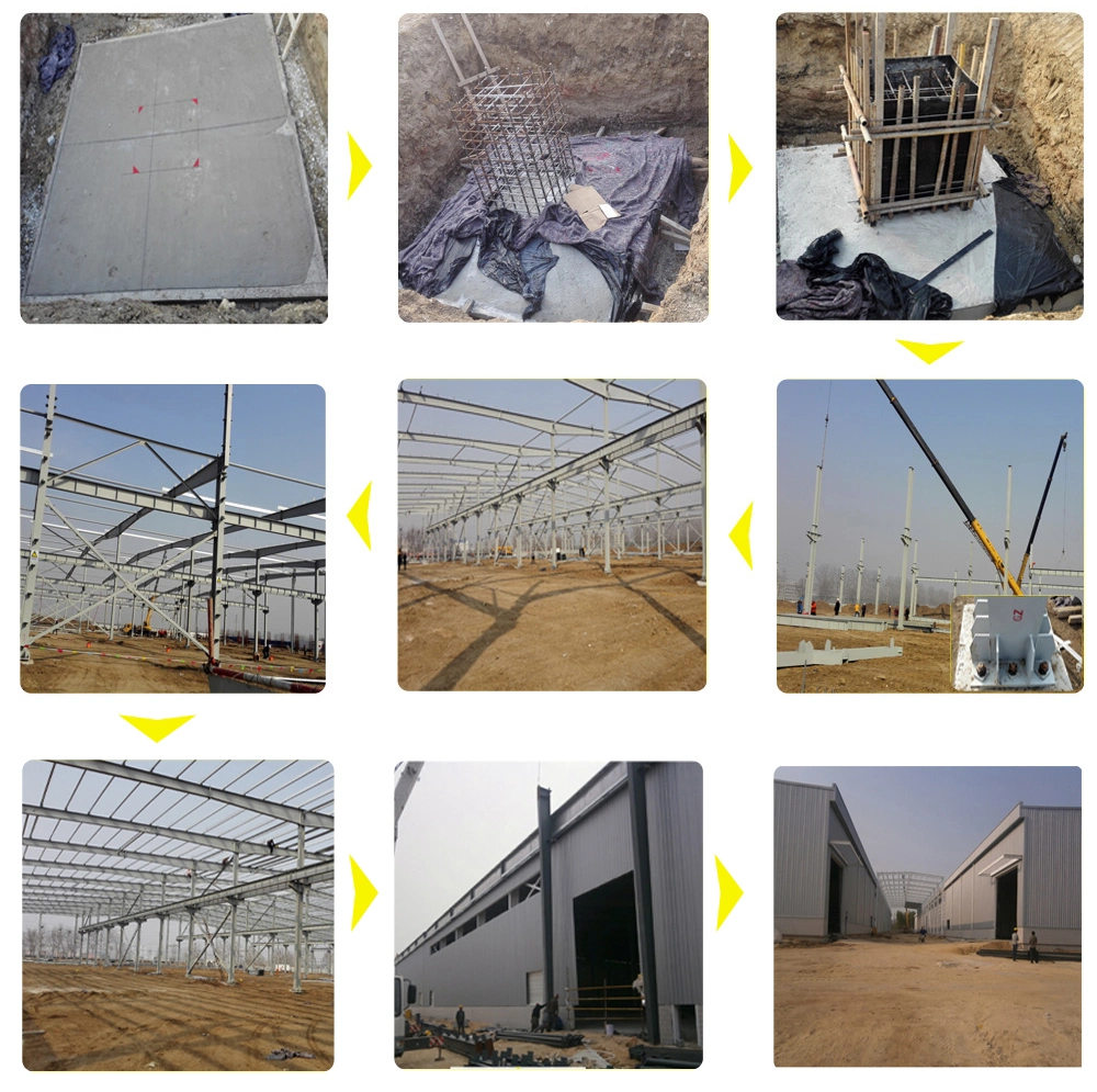Q235 Oficina de estruturas de aço Armazém de metais pré-fabricados Certificado SGS 9