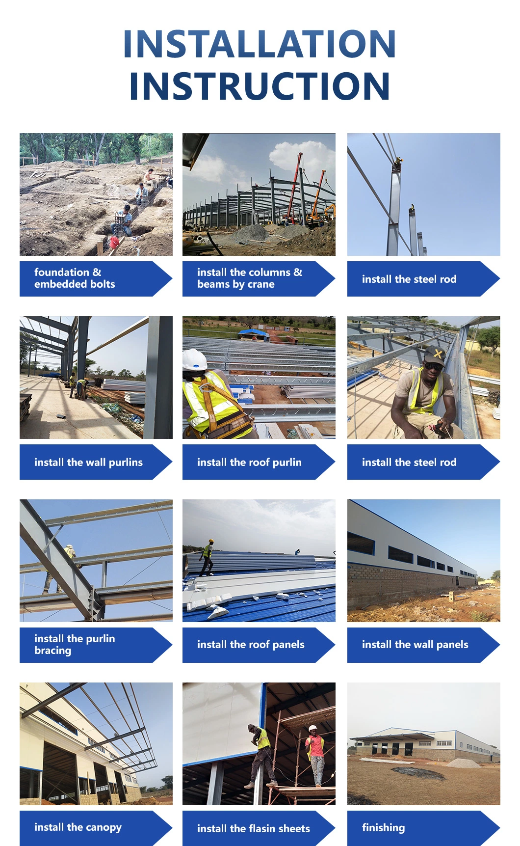 Armazém da construção de aço Q235 6