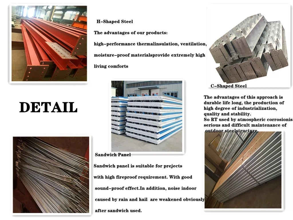 Edifícios de metal galvanizado Oficina Estrutura de aço Certificado ISO 1