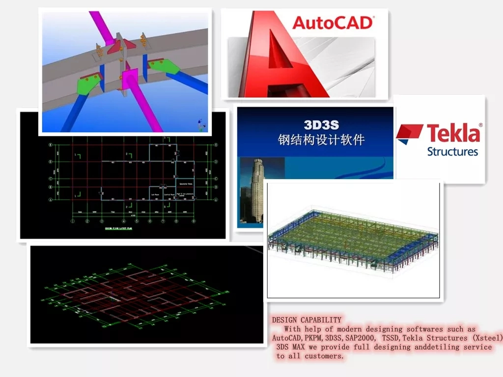 Edifícios de metal galvanizado Oficina Estrutura de aço Certificado ISO 3