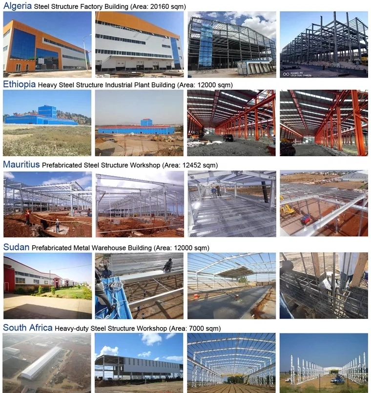 Edifícios de metal galvanizado Oficina Estrutura de aço Certificado ISO 8