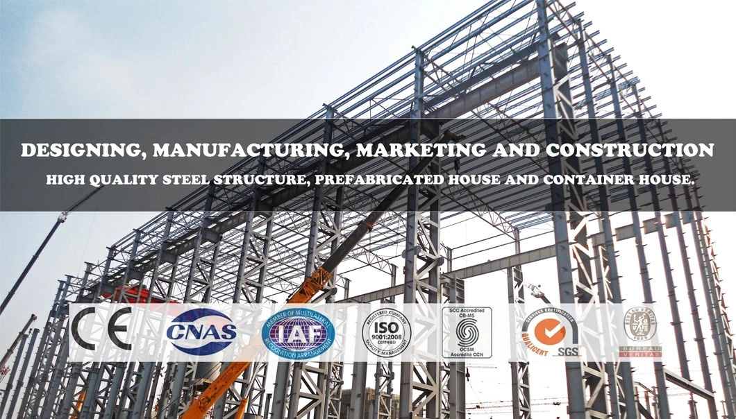 Edifícios de metal galvanizado Oficina Estrutura de aço Certificado ISO 0